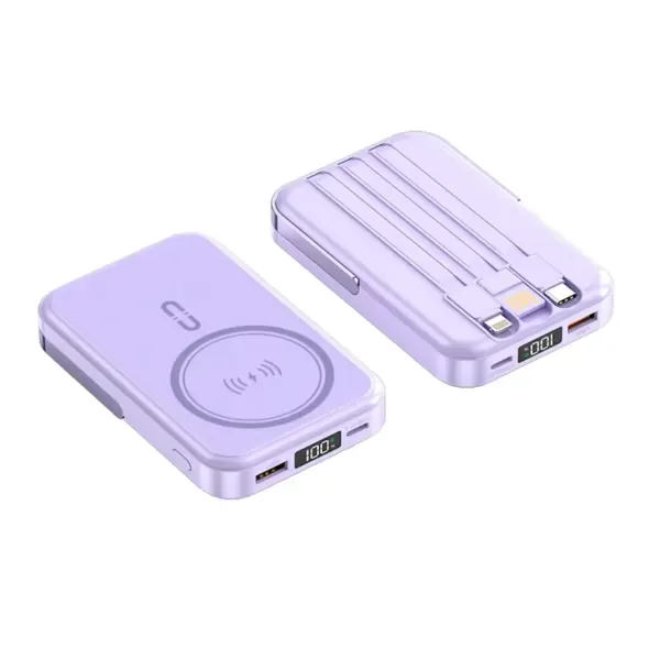 Built in 3 cables PD22.5W 10000mah magnetic powerbank 