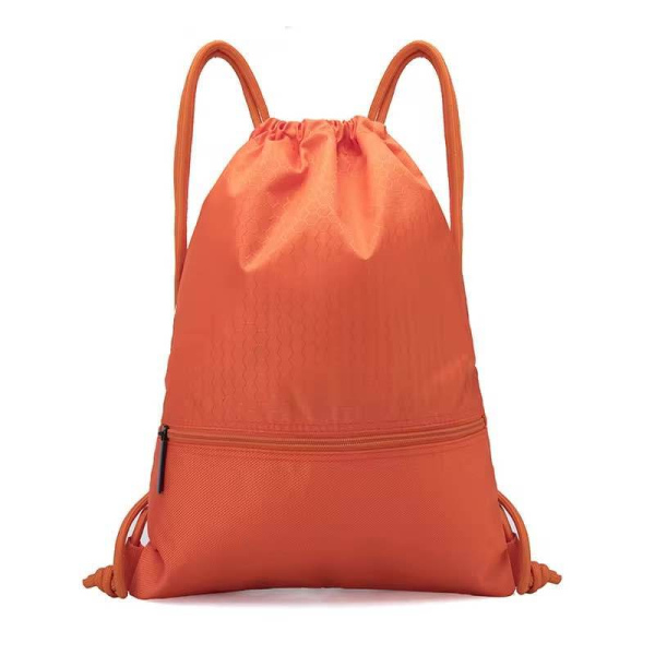 Promotional polyester drawstring bag with zipper (1)