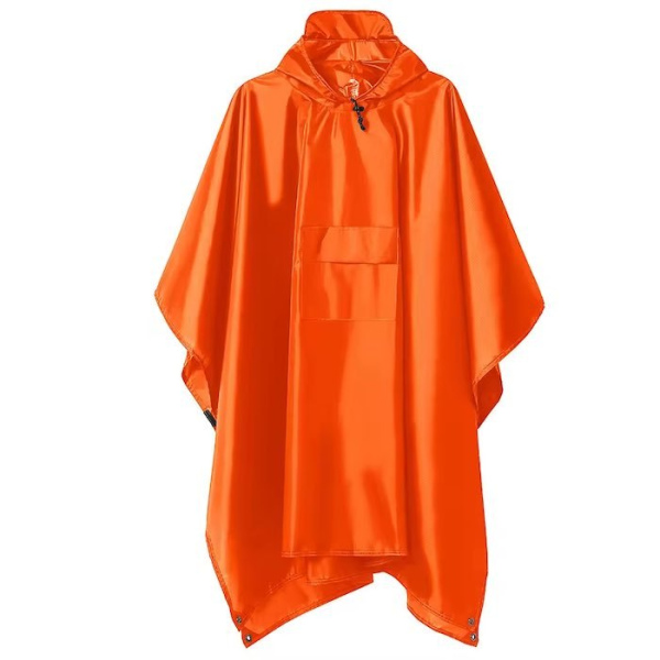 Custom logo rain poncho with front pocket