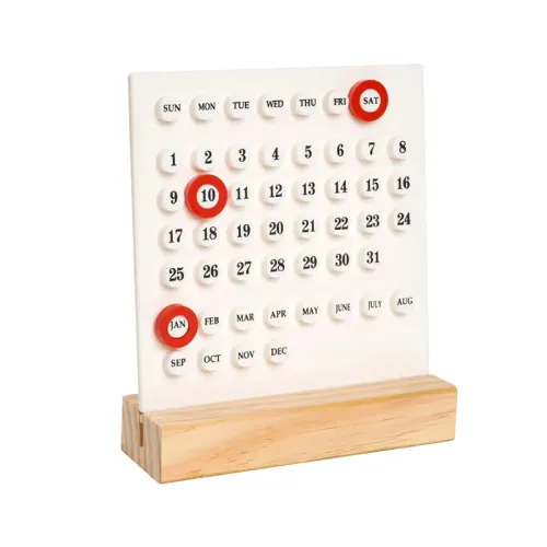 Wooden base acrylic desktop calendar - 05